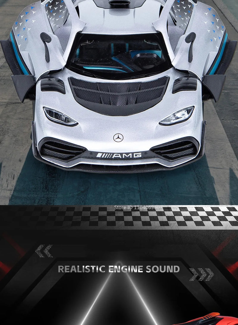 ONE Sports Car Modelo Brinquedo Modificado Metal Diecast Veículos de Roda Livre Simulação Som e Luz Presente para Crianças