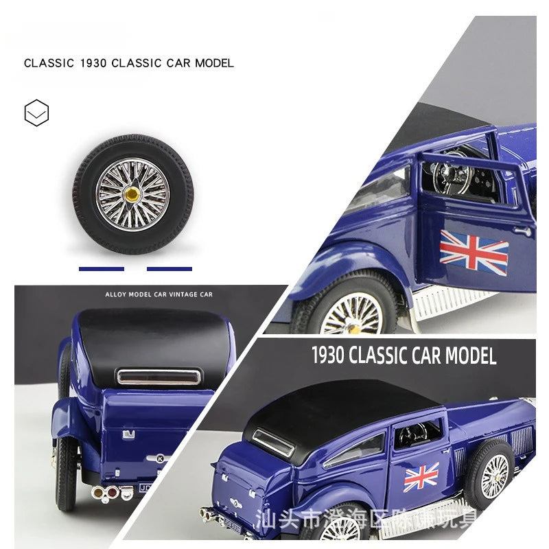 Miniatura Bentley 8 L 1930 Carro Clássico Metal Luxo Cor Vermelho, Verde, Caramelo  Carro vintage retrô retrátil de liga metálica, simulação de som e luz, frete grátis