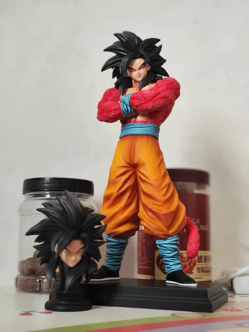 Dragon Ball GT Cabeças Duplas Super Saiyan Son Goku Figura Planb SSJ4  Modelo de Pvc Estátua Bonecas Coleções Decoração Brinquedos Presentes