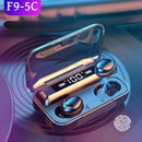 New F9 Bluetooth Headphones 9D Stereo High Bass Sport Earphones Handfree Touch Control Tws Wireless Earbuds Waterproof Headset