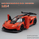 1:32 Scale Alloy Supercar Toy Car Model with Sound & Light, Retro Pullback Action - Ideal Gift for Kids, Authentic Detai
