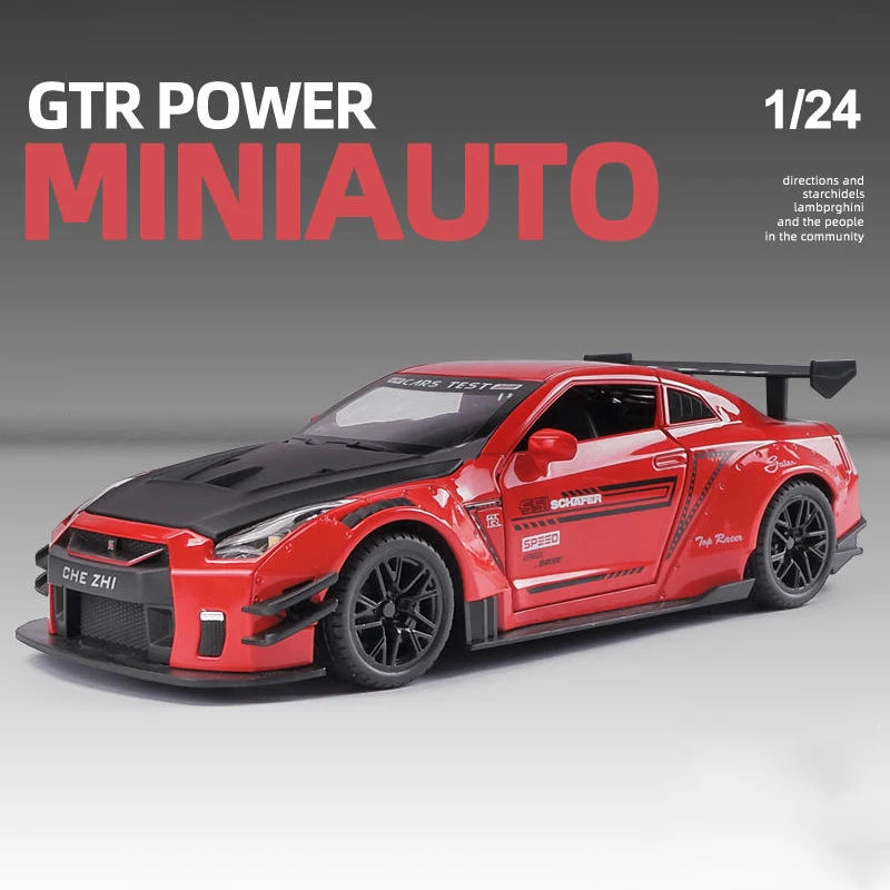 Nissan Skyline Ares GTR R35 Diecasts e veículos de brinquedo, modelo de carro de brinquedo de metal, simulação de alta qualidade, coleção de brinquedos para crianças