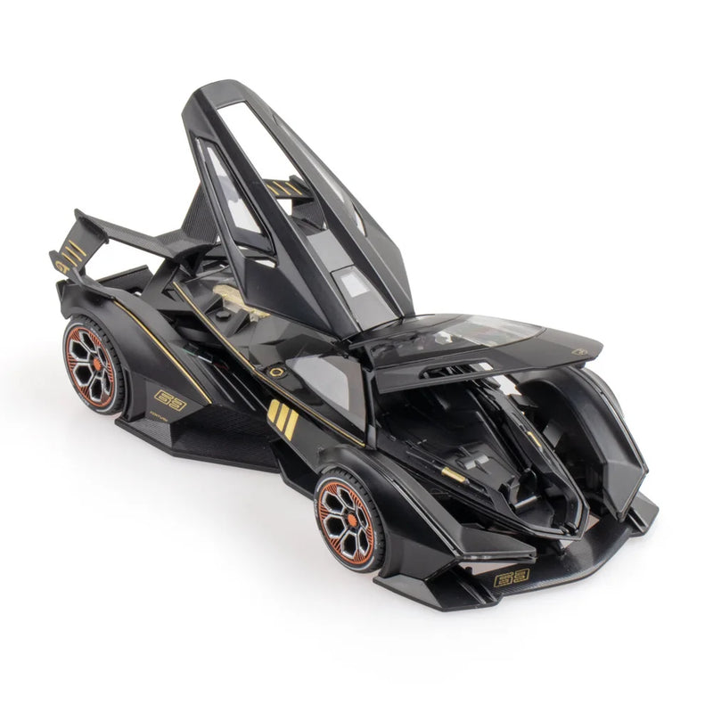 GT V12 Super Concept Sports Car Alloy Metal Diecast Modelo de Carro Som Luz Brinquedos Infantis