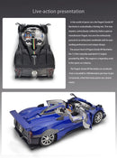 Pagani Zonda HP Barchetta Alloy Concept Sports Car Modelo Diecasts Metal Racing Vehicles Modelo de carro com som e luz Brinquedo para crianças Presente