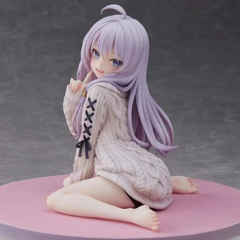 Bonecas de anime The Journey Of Elaina de 15 cm, modelo GK, boneca suéter Elaina, modelos colecionáveis, bonecos de ação, decoração de quarto, brinquedos de presente para amigos