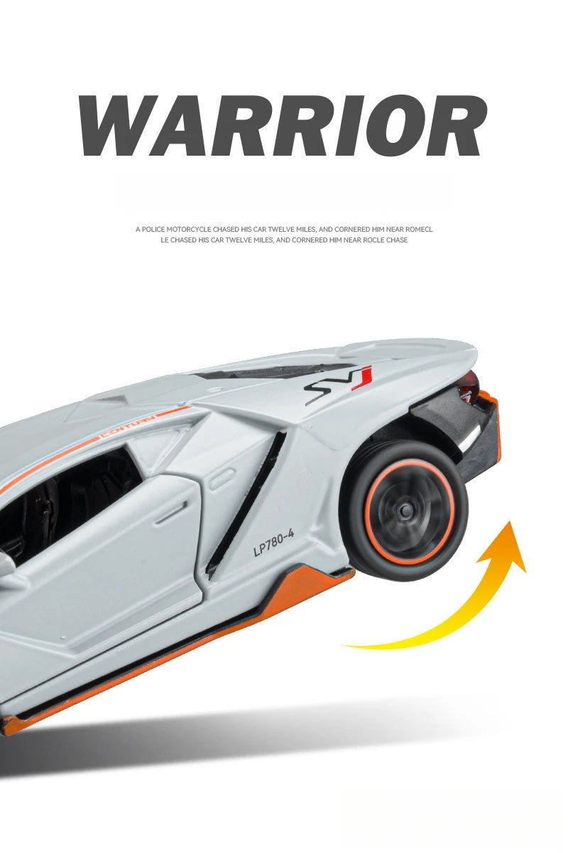 Lamborghini LP780-4 liga modelo de carro ornamentos, som e luz brinquedo menino presente