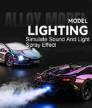 REVUELTO Miniatura Modelo Brinquedo Carros Esportivos Liga Fundida Supercarros Som Luz Portas Abertas Puxe para Trás para Presentes de Crianças