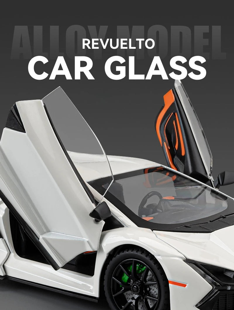 Lamborghini Revuelto Carro de Corrida Liga de Metal Modelo Computador Desktop Enfeites Decoração Moderna Presente de Aniversário para Meninos