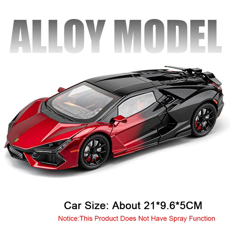 REVUELTO Miniatura Modelo Brinquedo Carros Esportivos Liga Fundida Supercarros Som Luz Portas Abertas Puxe para Trás para Presentes de Crianças