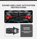 Lamborghini esportivo modelo Veneno, escala 1/24, porta que pode ser aberta, carro de brinquedo com roda dianteira dirigível