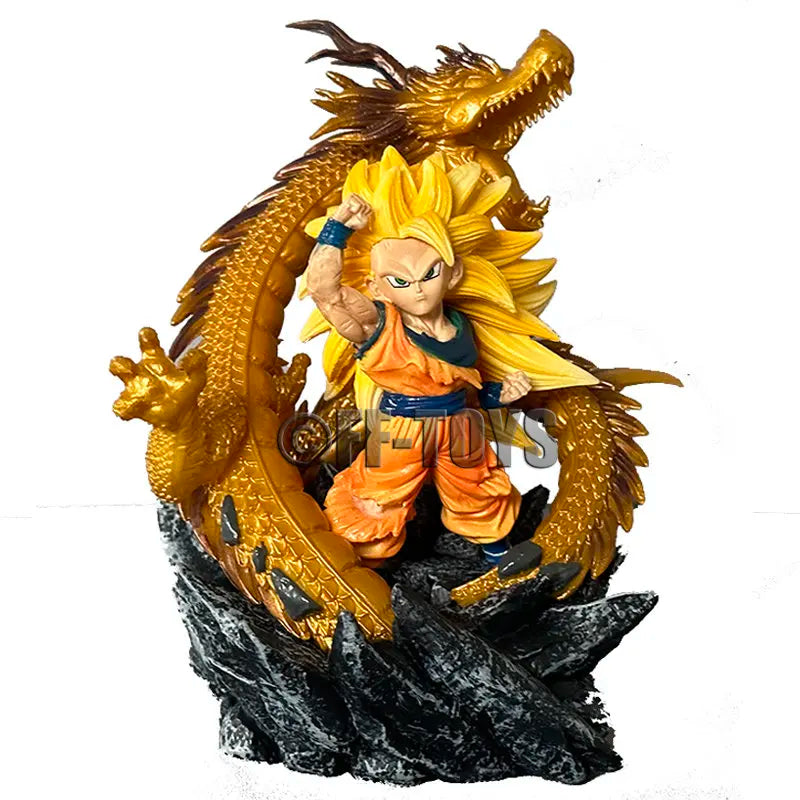 Figura de ação Dragon Ball Z versão Q SSJ3 Goku, bonecos de ação Dragon Fist Explosion PVC GK, estátua, modelo colecionável, brinquedos