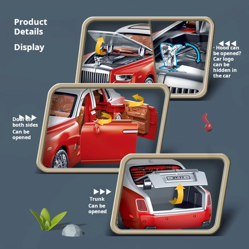 Rolls-Royce Phantom Modelo de Carro Ornamentos Carro de Luxo Sedan Brinquedo Infantil Coleção para presente