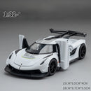 1:32 Scale Alloy Supercar Toy Car Model with Sound & Light, Retro Pullback Action - Ideal Gift for Kids, Authentic Detai
