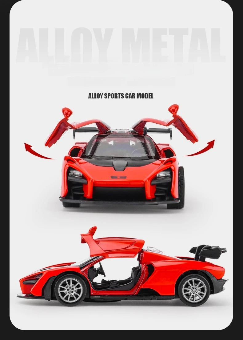 Modelo de carro de liga leve, brinquedo infantil, modelo de carro com som e luz, carro de exposição, brinquedo não controlado por rádio