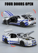 GTR R34 SKYLINE Liga Rápida Simulação Carro Modelo Diecasts & Veículos de Brinquedo e Carros Decoração Brinquedos para Crianças