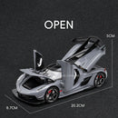 Jesko Super Car Model Toys Metal Diecast Light Music Pull Back Sports Cars Models Collection Racing Vehicle Gift Boys