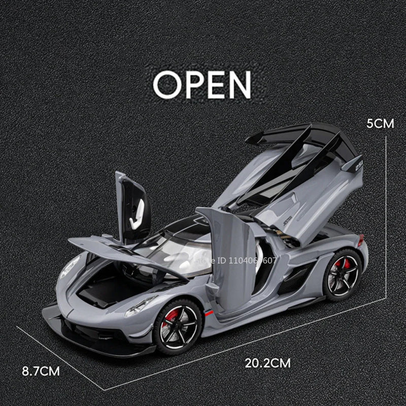 Jesko Super Car Model Toys Metal Diecast Light Music Pull Back Sports Cars Models Collection Racing Vehicle Gift Boys
