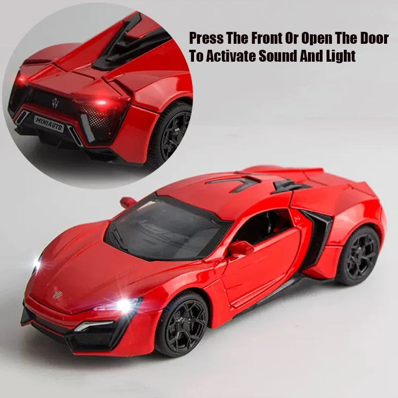 Lyken Hyper Fast Alloy Sport Car Modelo Diecasts & Toy Vehicles e Furious Cars Decoração Brinquedos para Crianças