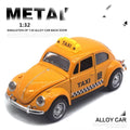 Carro de corrida vintage modelo fusca clássico miniatura  fundido 15 cm, liga de metal de alta qualidade, puxador manual, adequado para maiores de 3 anos, carro clássico colecionável