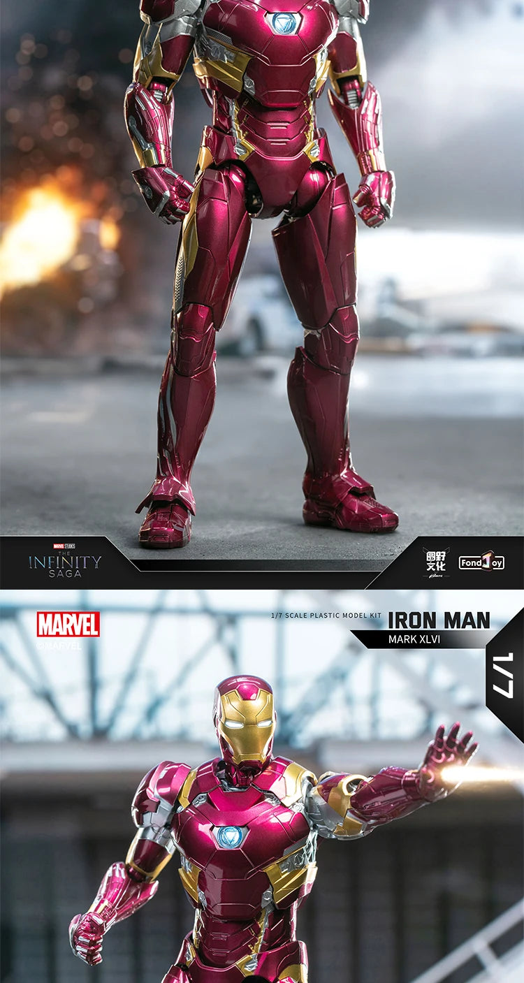 Homem de Ferro FondJoy LED MK42 MK43 MK46 MK1 MK2 MK3 MK4 Brinquedos DIY Figura de Ação Coleção Tony Stark Modelo de Anime Presente para Crianças