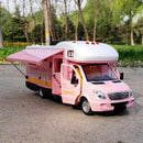 Carro de luxo RV modelo de carro de brinquedo fundido de metal Camper Van Motorhome modelo de carro de turismo com som e luz presente para crianças