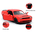 Dodge Challenger SRT Demon Sports Car Alloy Diecast Car Modelo de brinquedo com retrocesso para crianças Presentes Coleção de brinquedos