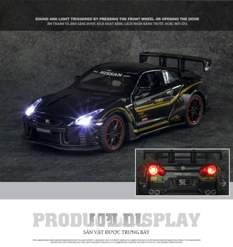 NISSAN GTR R35 Carro Esportivo Liga Modelo de Carro Diecasts e Veículos de Brinquedo Carros de Brinquedo Simulação Brinquedos Infantis para Presentes de Crianças Brinquedo