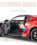 GTR Revuelto Carro de Liga de Brinquedo Miniatura Diecast Supercarro Portas Abertas Som Luz Puxar Volante Dianteiro Carros de Direção Presente para Criança