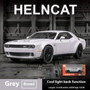 Dodge Challenger Hellcat Toy Car para 1:32 Escala Die Cast Metal Cars Toy Pull Back Hellcat Model Cars com Som e Luz Hellc