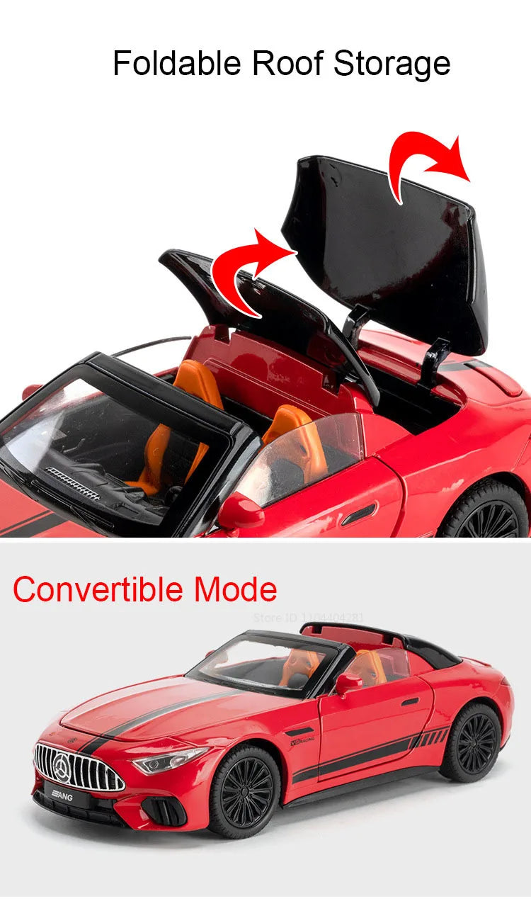 SL63 G800 Modelo Miniatura Carro Brinquedos Diecast Liga Veículos Roda Dianteira Direção Som Luz Puxar Para Trás Modelos Presente Adulto