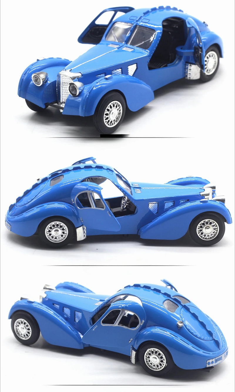 Bugatti 57SC Atlantic Classic Car Simulação Diecast Metal Alloy Model Car Coleção de brinquedos para crianças Presentes