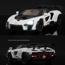 McLaren Senna Liga de Metal Fundido Modelo de Carro Som e Luz Coleção Hobby Super Racing Serie Presente de Aniversário para Menino