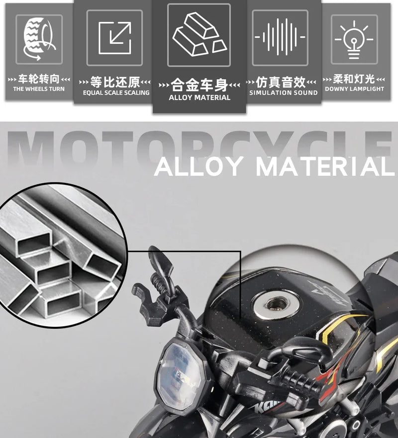 Pocket Toy Alloy Motorcycle Model Miniature Diecast Racing Off-Road Motorcycle Simulation Car Toy Street Motorcycle Model Gift