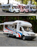 Carro de luxo RV modelo de carro de brinquedo fundido de metal Camper Van Motorhome modelo de carro de turismo com som e luz presente para crianças