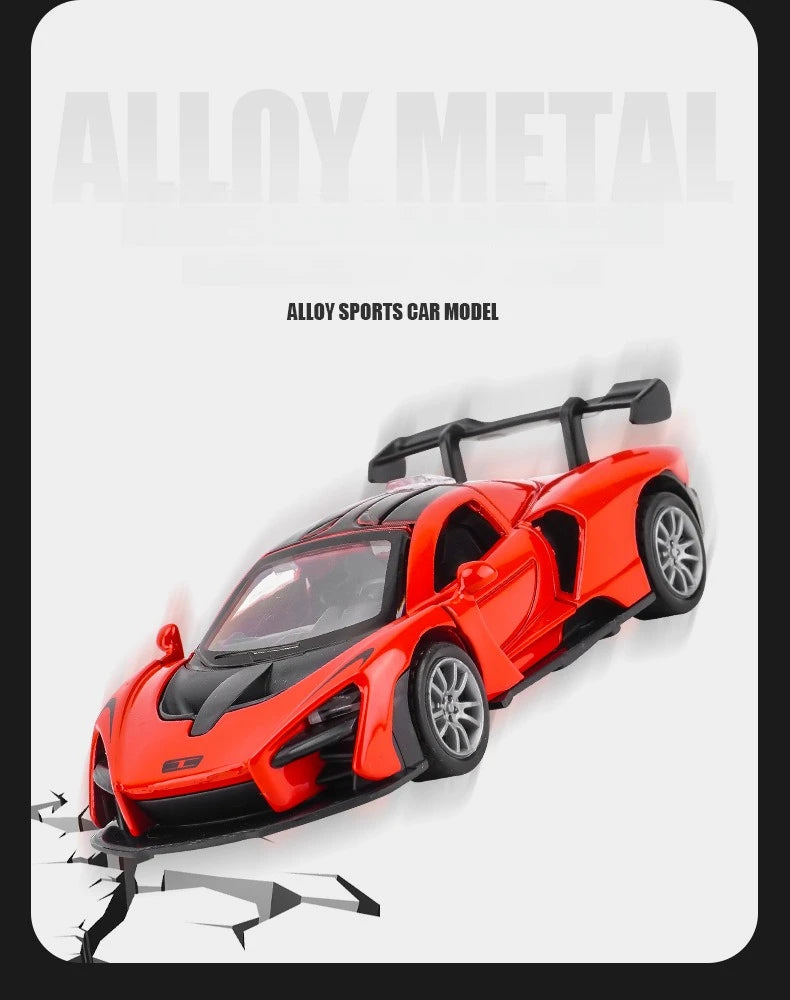 Modelo de carro de liga leve, brinquedo infantil, modelo de carro com som e luz, carro de exposição, brinquedo não controlado por rádio