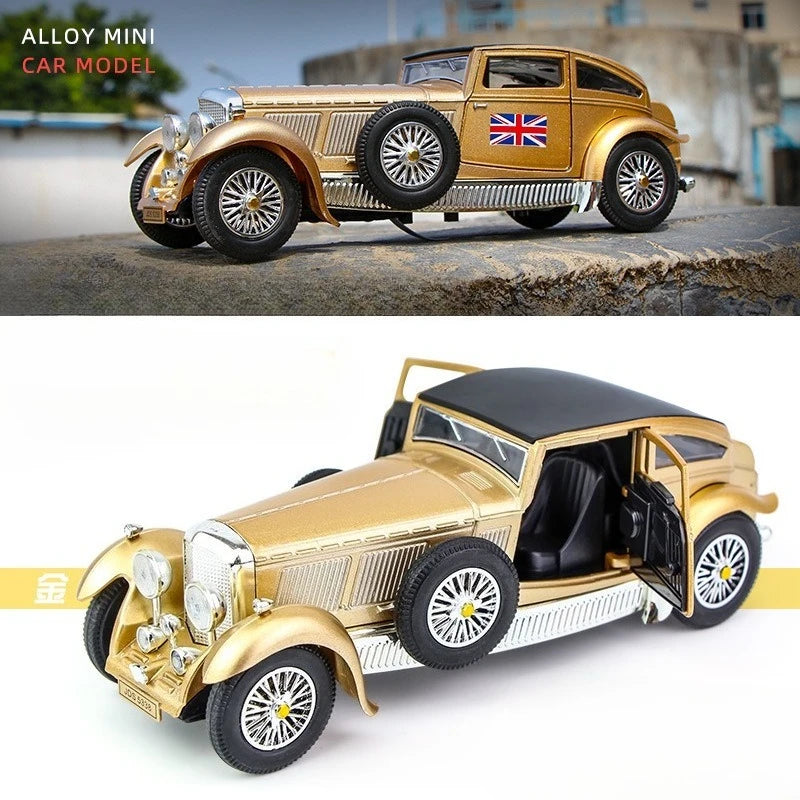 Miniatura Bentley 8 L 1930 Carro Clássico Metal Luxo Cor Vermelho, Verde, Caramelo  Carro vintage retrô retrátil de liga metálica, simulação de som e luz, frete grátis