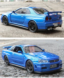 GTR R34 SKYLINE Liga Rápida Simulação Carro Modelo Diecasts & Veículos de Brinquedo e Carros Decoração Brinquedos para Crianças