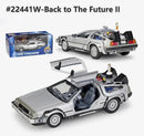 Delorean De Volta para o Futuro Máquina do Tempo Diecast Liga Modelo Carro de Metal para Meninos Brinquedo Coleção de Presentes