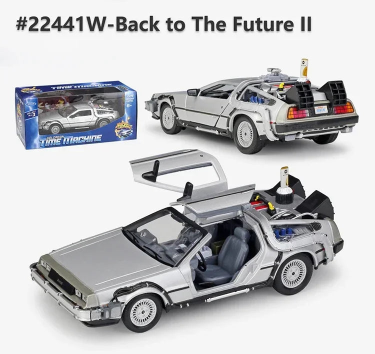 Delorean De Volta para o Futuro Máquina do Tempo Diecast Liga Modelo Carro de Metal para Meninos Brinquedo Coleção de Presentes
