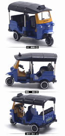 Triciclo Retro Modelo Carro Vermelho Azul Preto Modelo Bolo Enfeites Presente Brinquedos Veículo Rebote Deslizante Veículo Elétrico