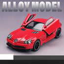 SLR 772S Modelo de carro de brinquedo Corpo de liga Pneus de borracha Diecast Supercarros Modelos Portas abertas Som Luz Brinquedos para crianças Presentes
