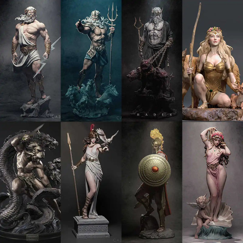 1/24 Deuses Gregos 3206 Mitologia Ocidental GK Modelo Branco Portátil Modelo de Soldado Impresso em 3Dl