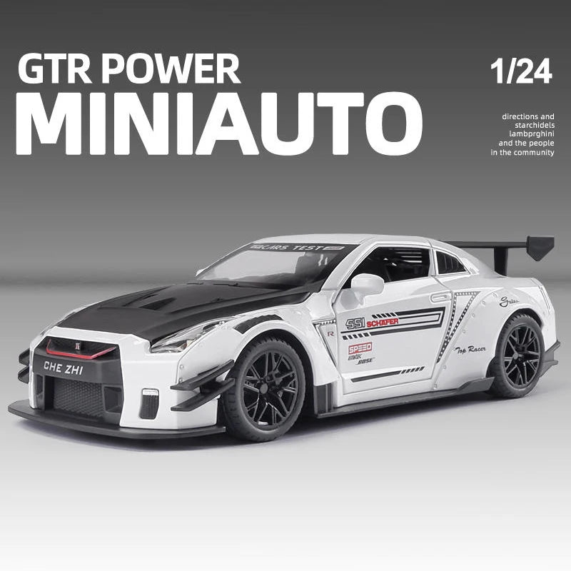 Nissan Skyline Ares GTR R35 Diecasts e veículos de brinquedo, modelo de carro de brinquedo de metal, simulação de alta qualidade, coleção de brinquedos para crianças
