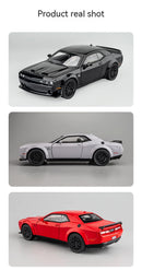 Dodge Challenger Hellcat Toy Car para 1:32 Escala Die Cast Metal Cars Toy Pull Back Hellcat Model Cars com Som e Luz Hellc