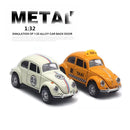Carro de corrida vintage modelo fusca clássico miniatura  fundido 15 cm, liga de metal de alta qualidade, puxador manual, adequado para maiores de 3 anos, carro clássico colecionável