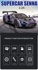 McLaren Senna Liga de Metal Fundido Modelo de Carro Som e Luz Coleção Hobby Super Racing Serie Presente de Aniversário para Menino