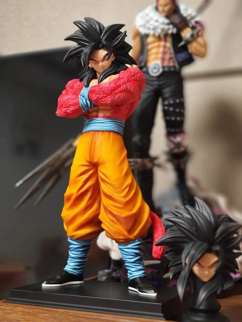 Dragon Ball GT Cabeças Duplas Super Saiyan Son Goku Figura Planb SSJ4  Modelo de Pvc Estátua Bonecas Coleções Decoração Brinquedos Presentes
