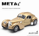 Bugatti 57SC Atlantic Classic Car Simulação Diecast Metal Alloy Model Car Coleção de brinquedos para crianças Presentes
