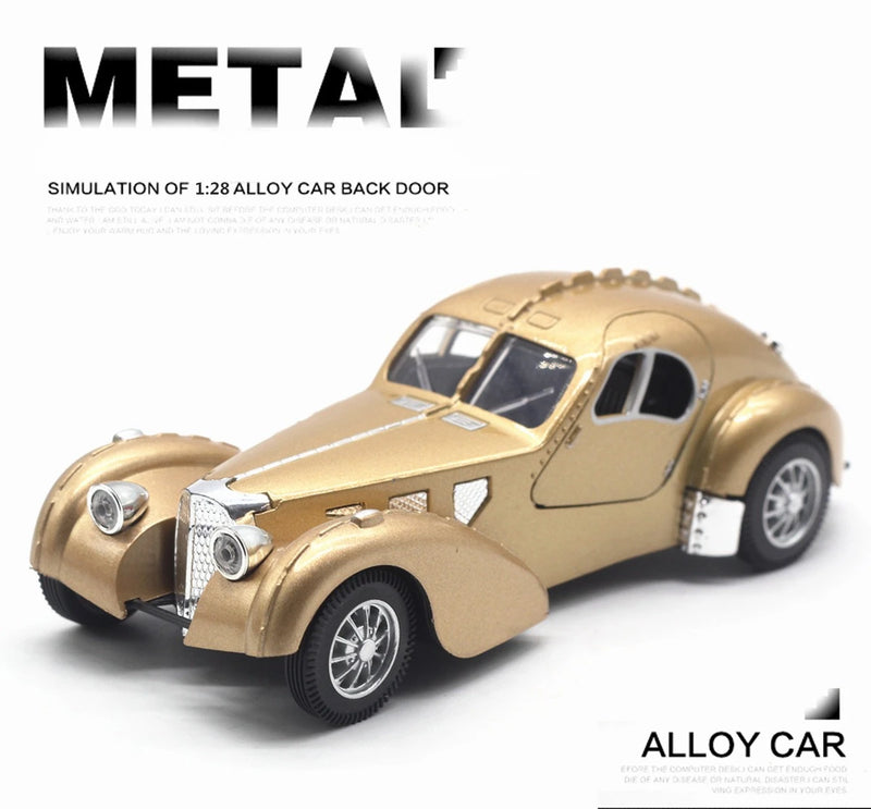 Bugatti 57SC Atlantic Classic Car Simulação Diecast Metal Alloy Model Car Coleção de brinquedos para crianças Presentes