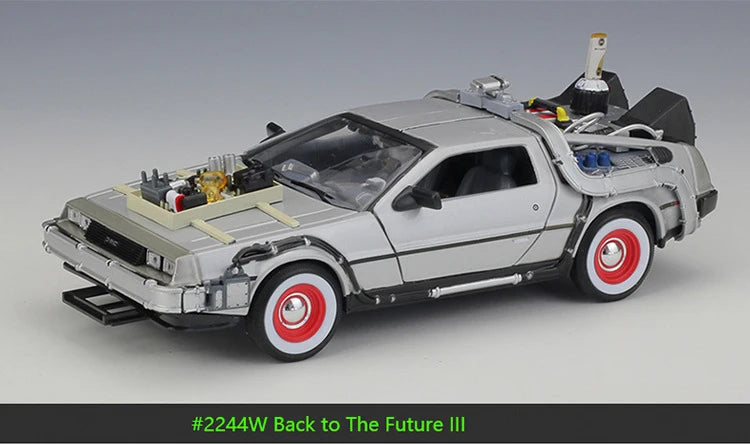 DeLorean Time Machine De Volta para o Futuro Modelo de Carro de Metal Fundido Simulação Coleção Brinquedo Infantil Presente